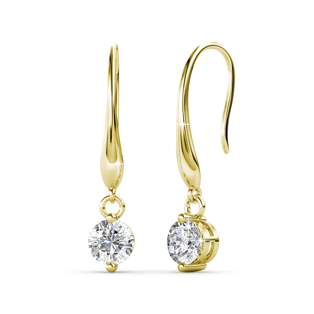 Veronica 18k White Gold Plated Drop Earrings with Swarovski Crystals - Image 10