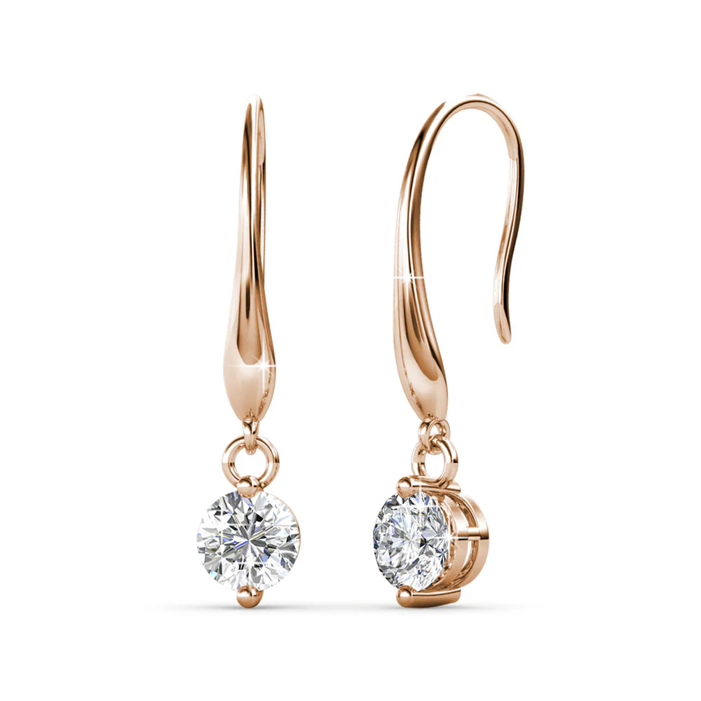 Veronica 18k White Gold Plated Drop Earrings with Swarovski Crystals - Image 13