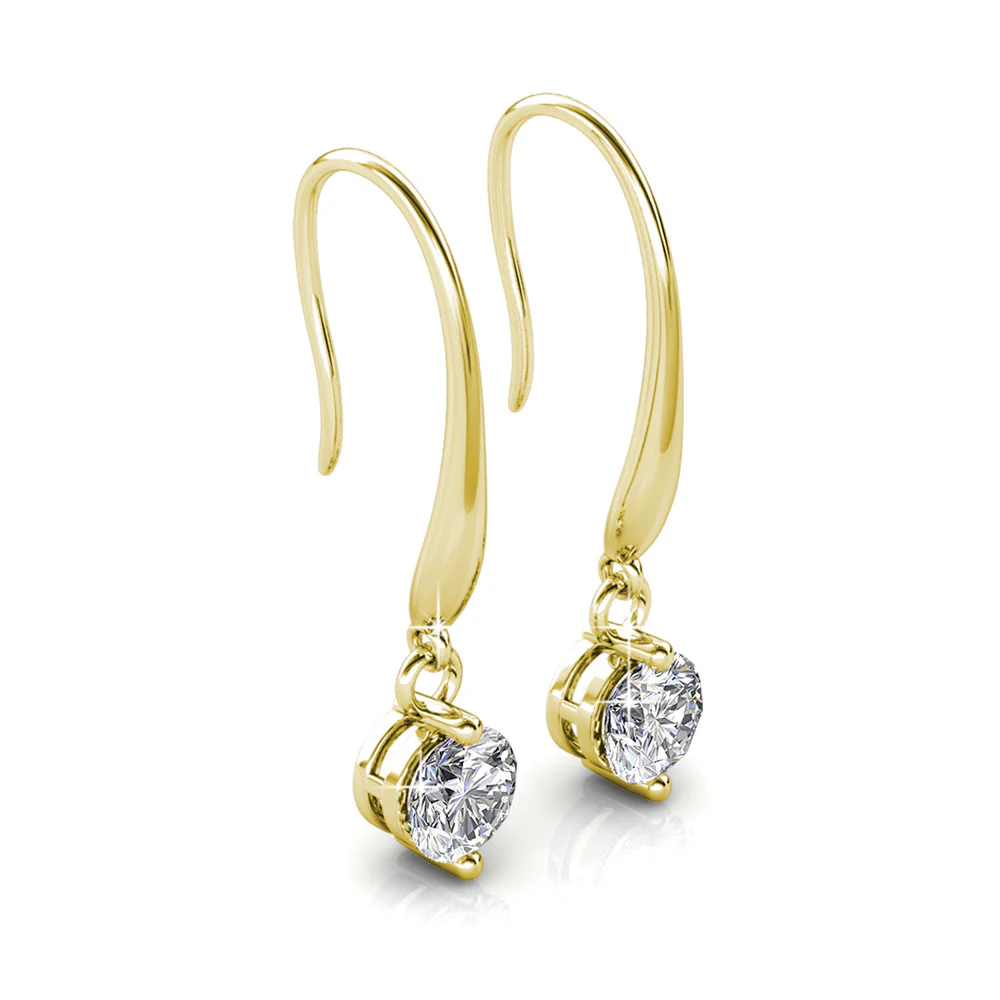 Veronica 18k White Gold Plated Drop Earrings with Swarovski Crystals - Image 14