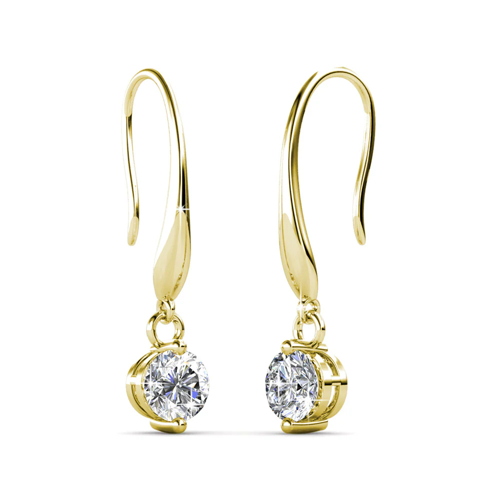 Veronica 18k White Gold Plated Drop Earrings with Swarovski Crystals - Image 15