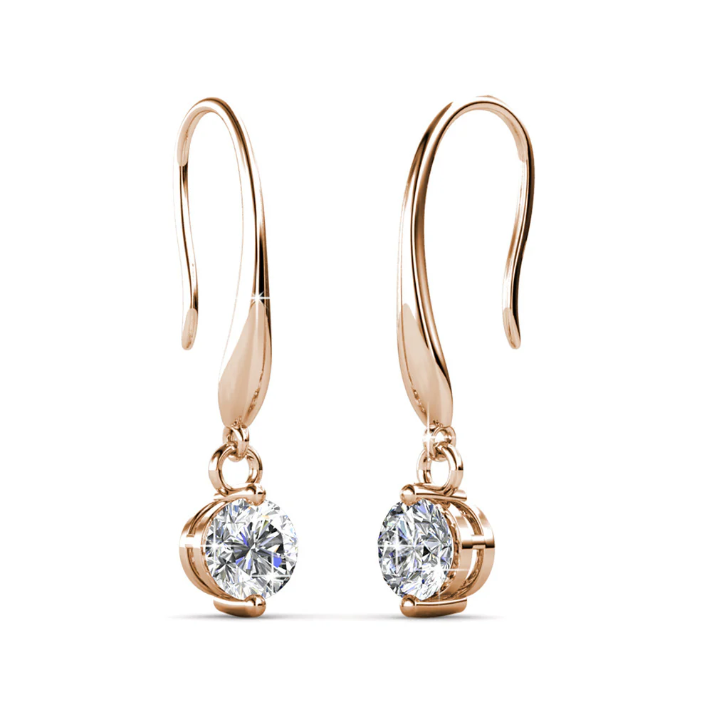 Veronica 18k White Gold Plated Drop Earrings with Swarovski Crystals - Image 17