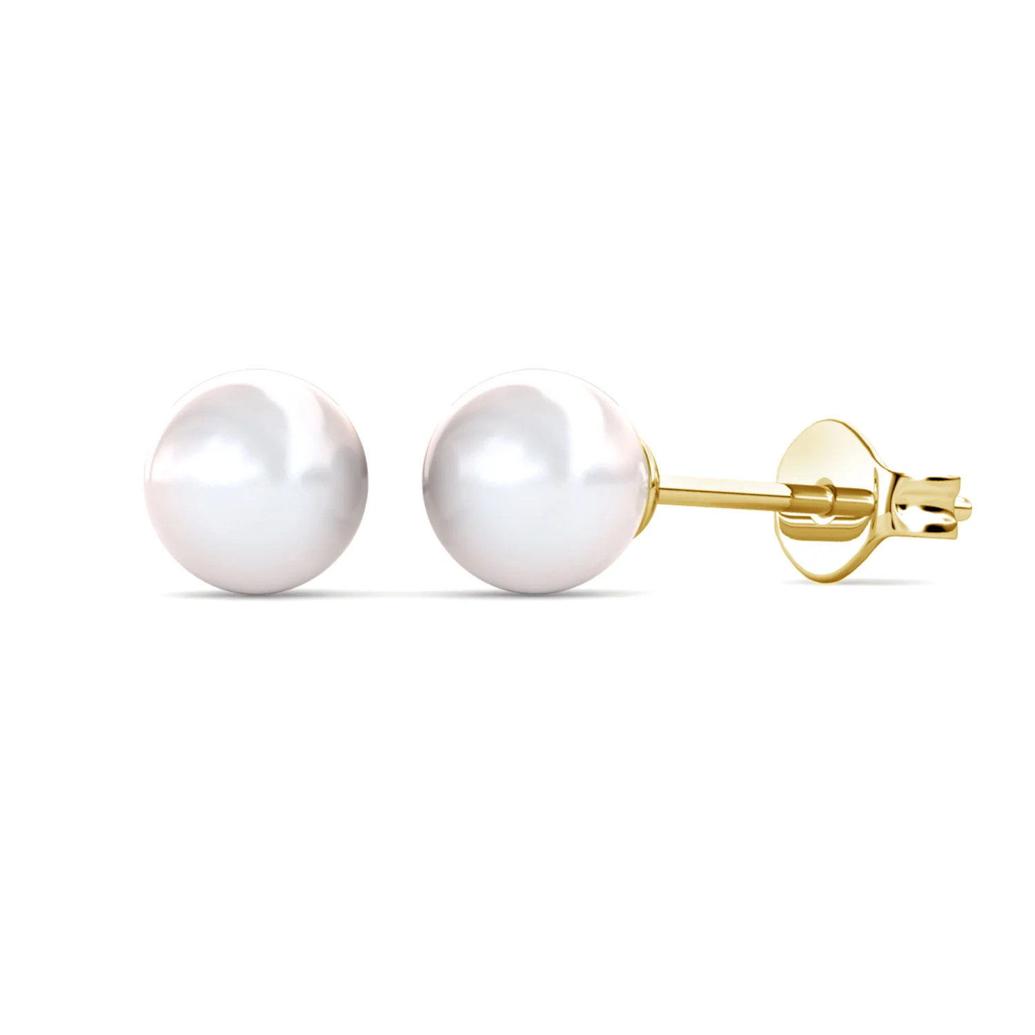 Vivienne 18k White Gold Plated Stud Earrings with Shell Pearls - Image 10