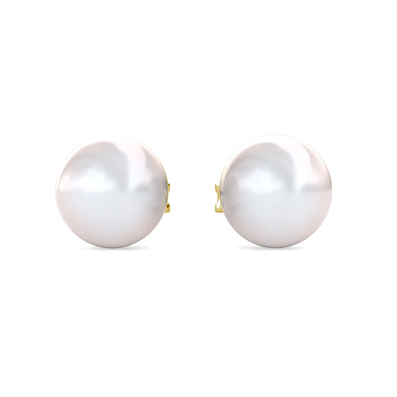 Vivienne 18k White Gold Plated Stud Earrings with Shell Pearls - Image 13