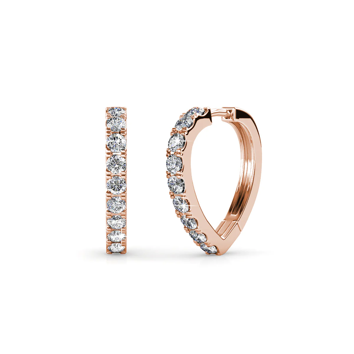 Waverly 18k White Gold Plated 16mm Hoop Earrings with Swarovski Crystals - Image 11