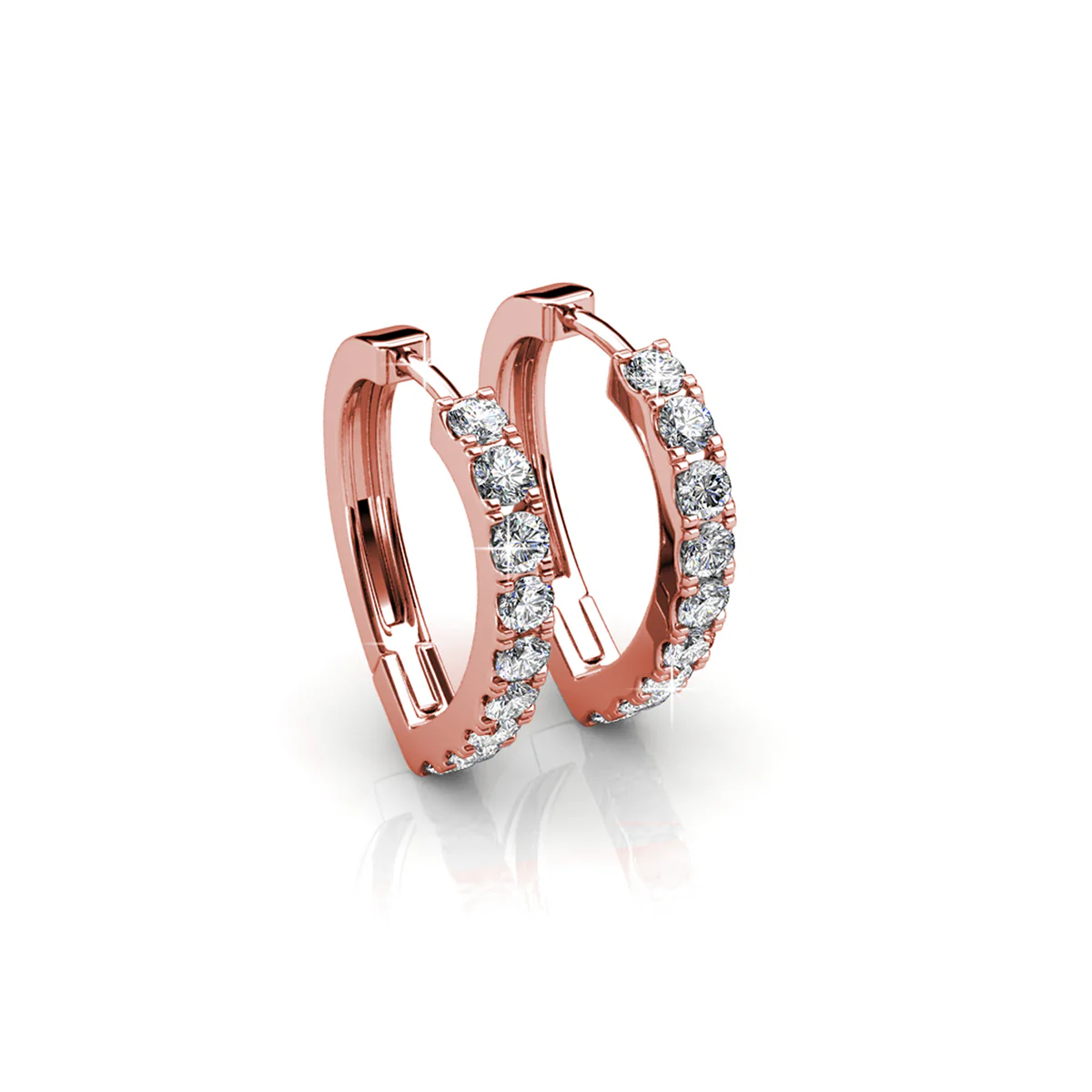 Waverly 18k White Gold Plated 16mm Hoop Earrings with Swarovski Crystals - Image 13