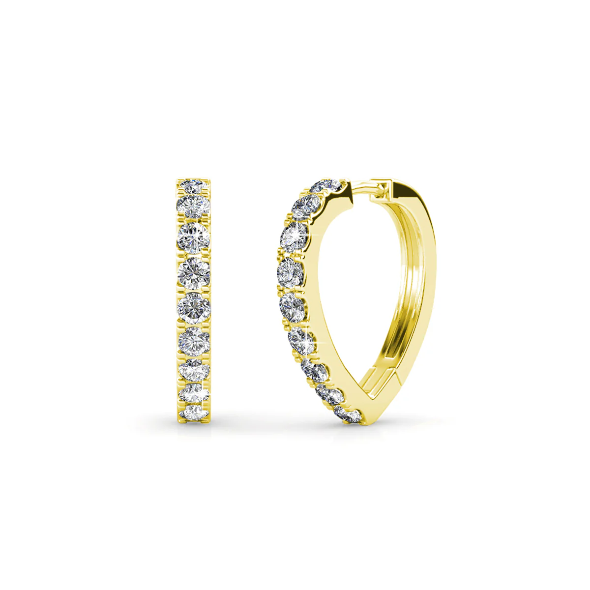 Waverly 18k White Gold Plated 16mm Hoop Earrings with Swarovski Crystals - Image 8