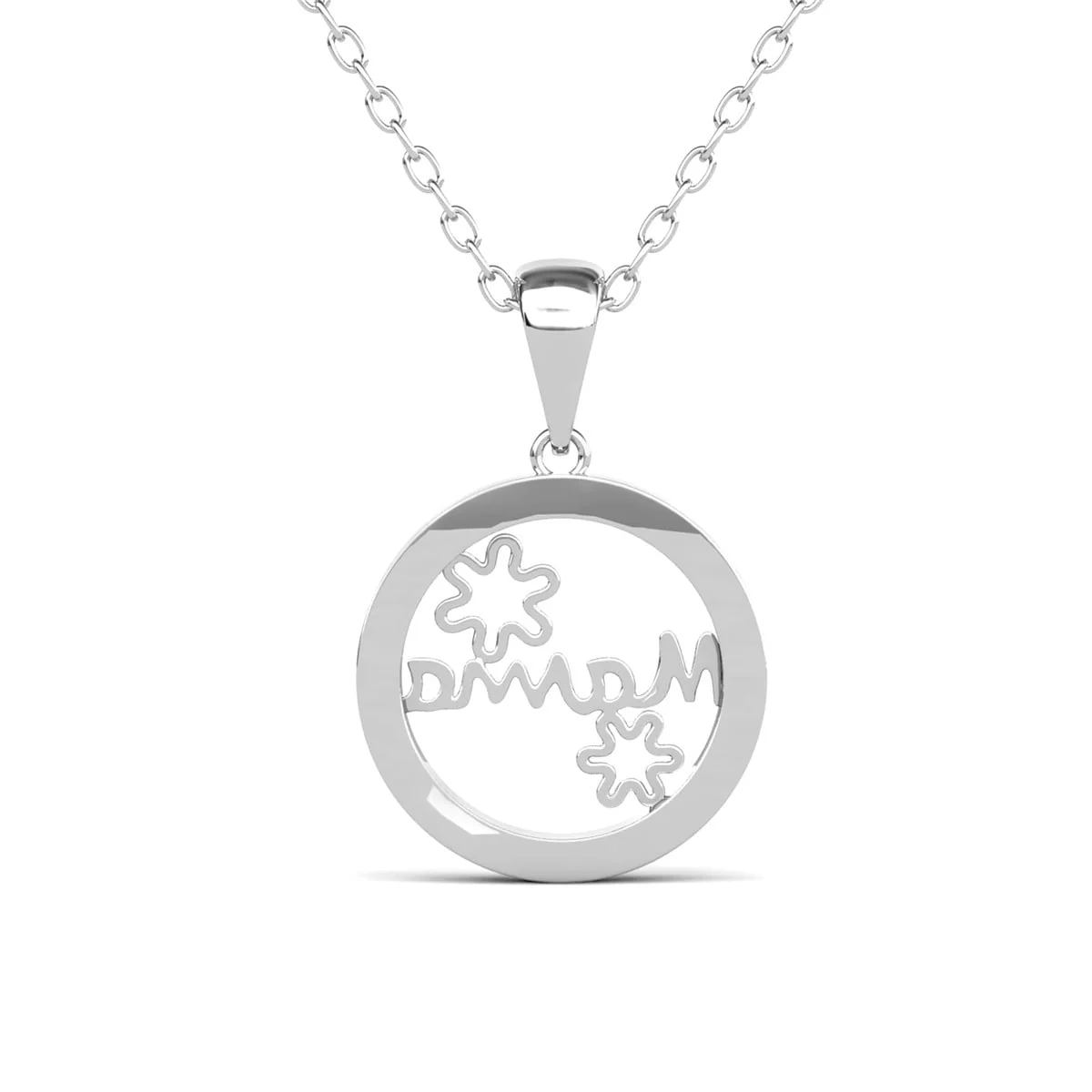 Willa 18k White Gold Plated Circle Mama Necklace with Swarovski Crystals & Heartfelt Message for Mom - Image 10