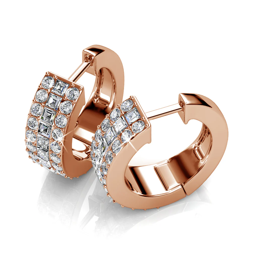Wrenley 18k White Gold Plated 16mm Hoop Earrings with Swarovski Crystals - Image 15