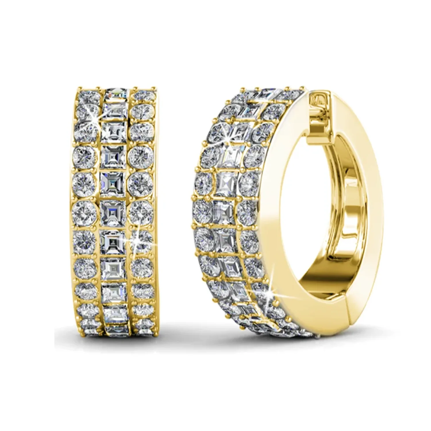 Wrenley 18k White Gold Plated 16mm Hoop Earrings with Swarovski Crystals - Image 16