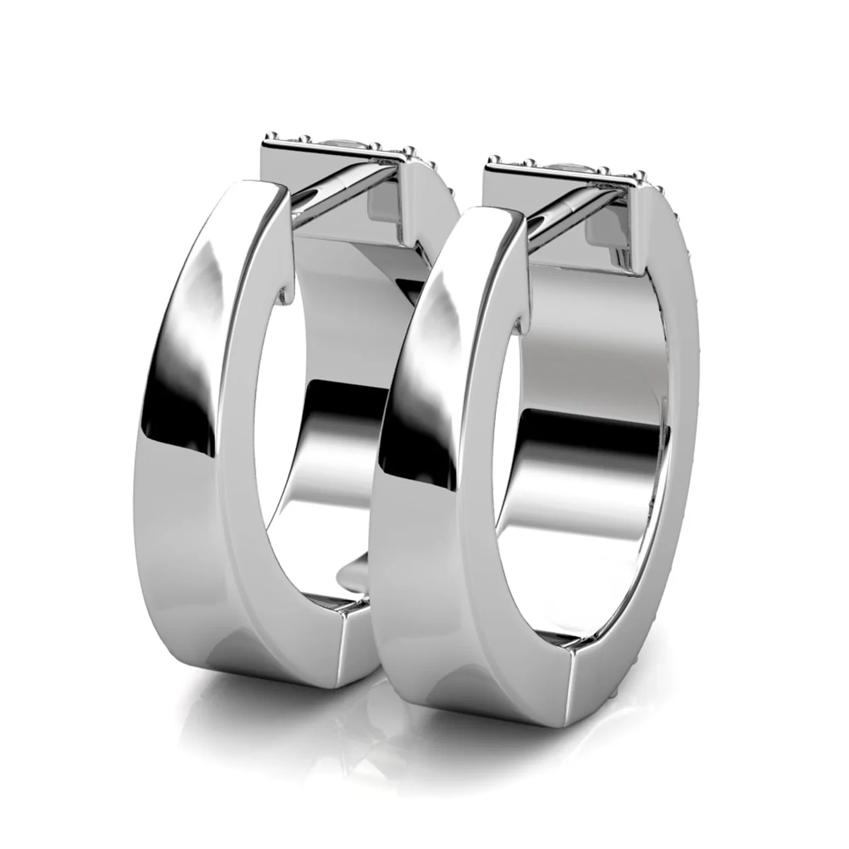 Wrenley 18k White Gold Plated 16mm Hoop Earrings with Swarovski Crystals - Image 9