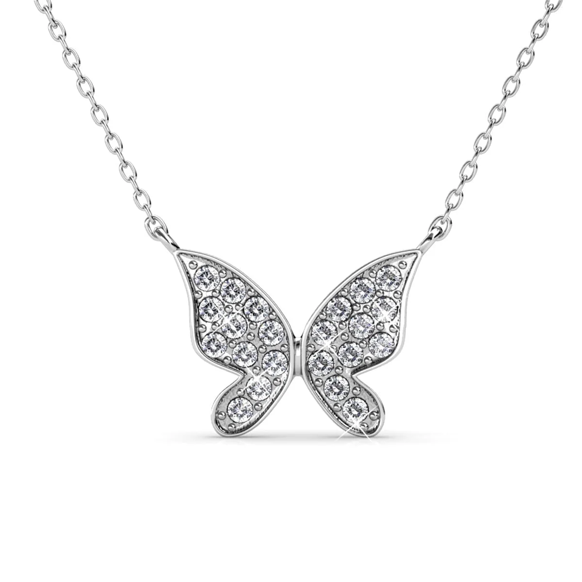 Yuenen 18k White Gold Plated Butterfly Necklace with Swarovski Crystals & Heartfelt Message for Daughter - Image 10