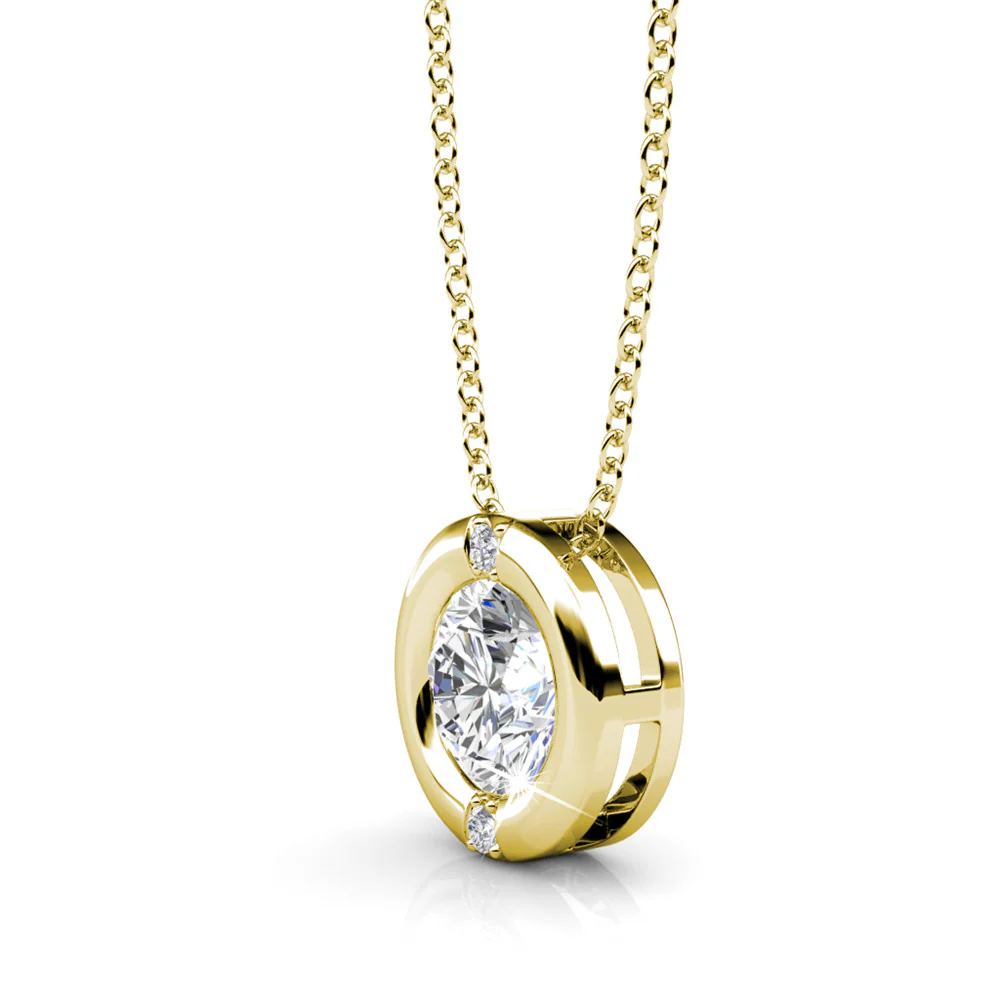 Zara 18k White Gold Plated Pendant Necklace with Round Cut Swarovski Crystals - Image 13