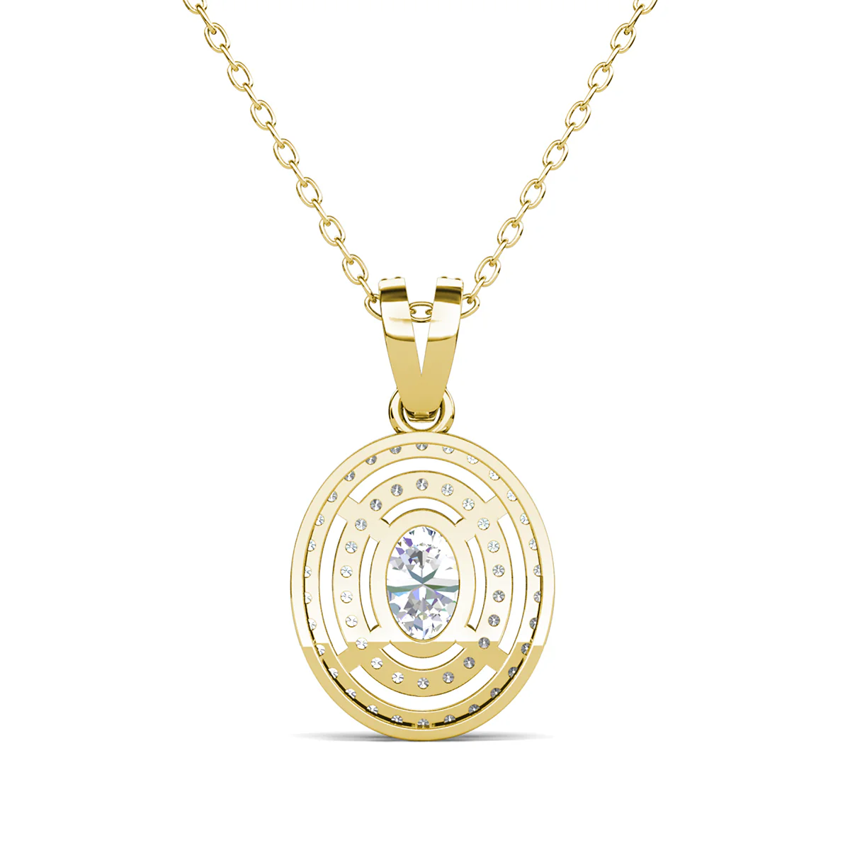 Zelda 18k White Gold Plated Pendant Necklace with Simulated Diamond Crystals - Image 13