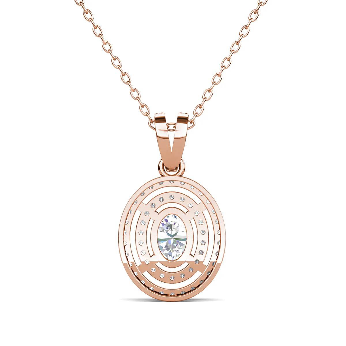 Zelda 18k White Gold Plated Pendant Necklace with Simulated Diamond Crystals - Image 17