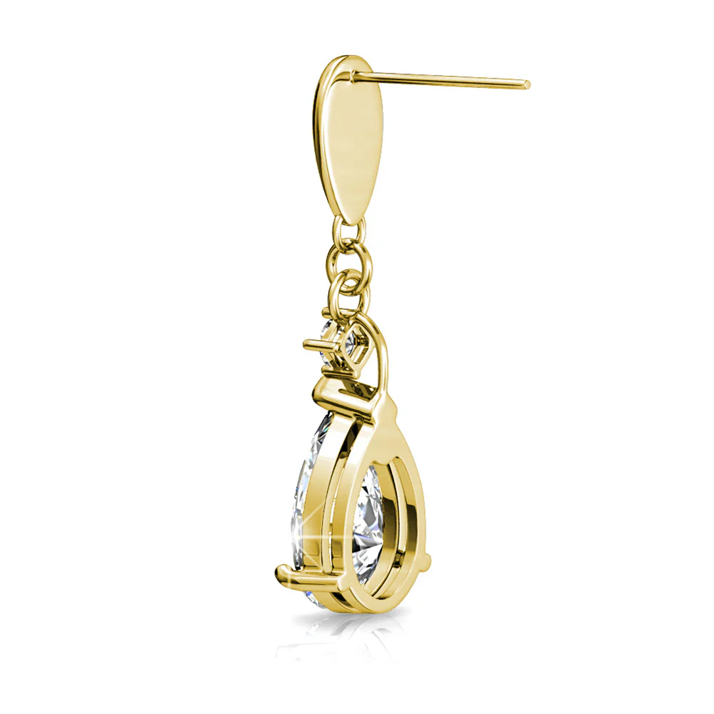 Zoey 18K White Gold Drop Earrings with Swarovski Crystals — Final Sale - Image 11