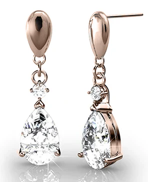 Zoey 18K White Gold Drop Earrings with Swarovski Crystals — Final Sale - Image 6
