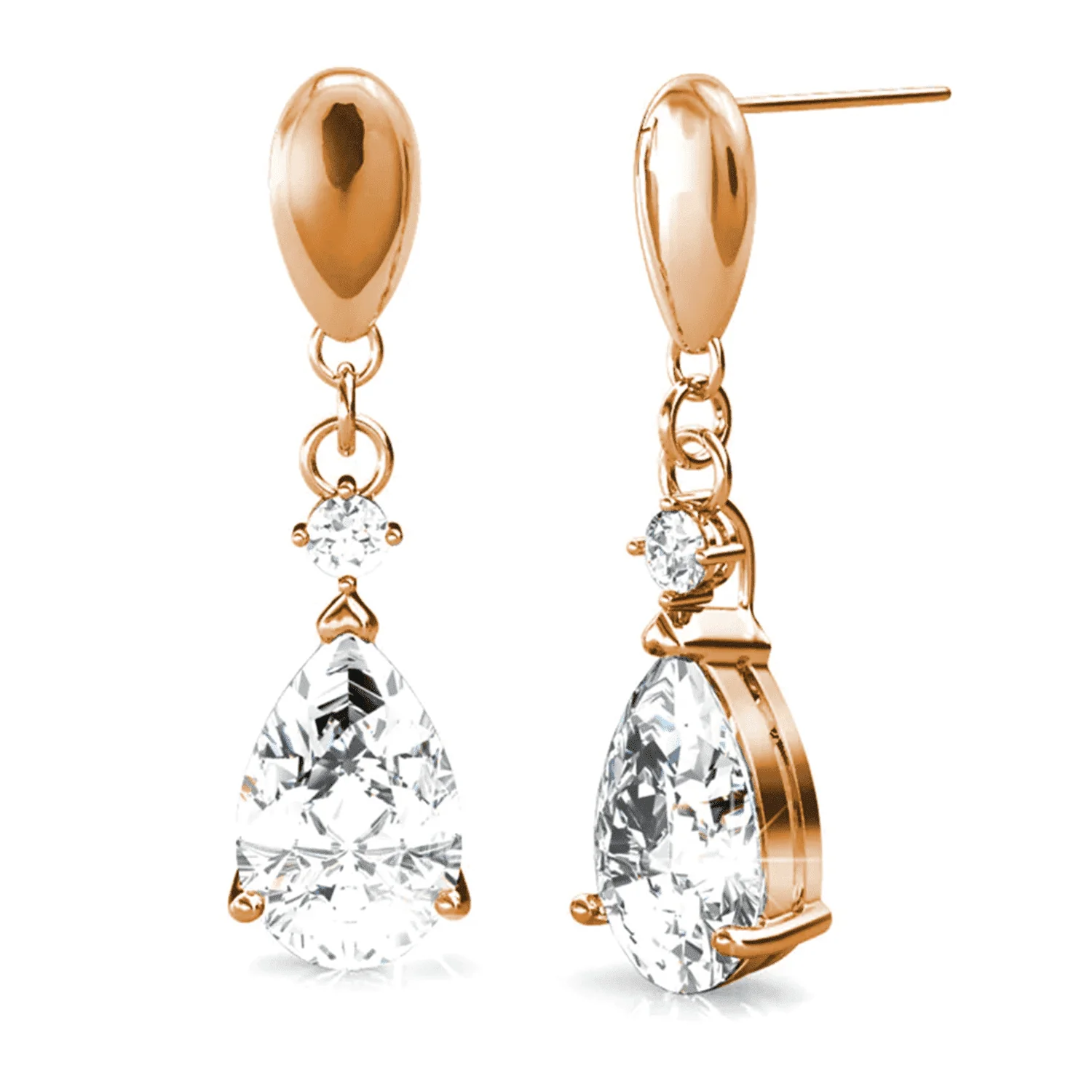 Zoey 18K White Gold Drop Earrings with Swarovski Crystals — Final Sale - Image 7